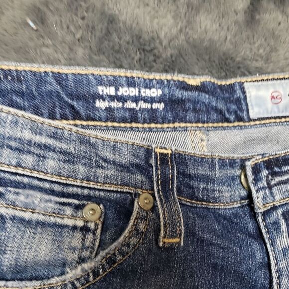 AG ADRIANO GOLDSCHMIED JODI CROP HIGH RISE SLIM FLARE RAW HEM JEANS 26R AG-ED - Picture 6 of 13